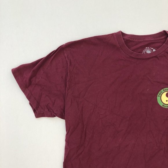 T&C Surf Design Adult Shirt L Burgundy Short Sleeve Crew Neck Size L Men's - Picture 6 of 14